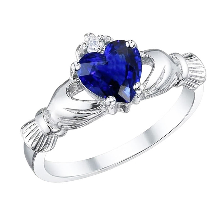 natural round sapphire 2.25ct ring side angle