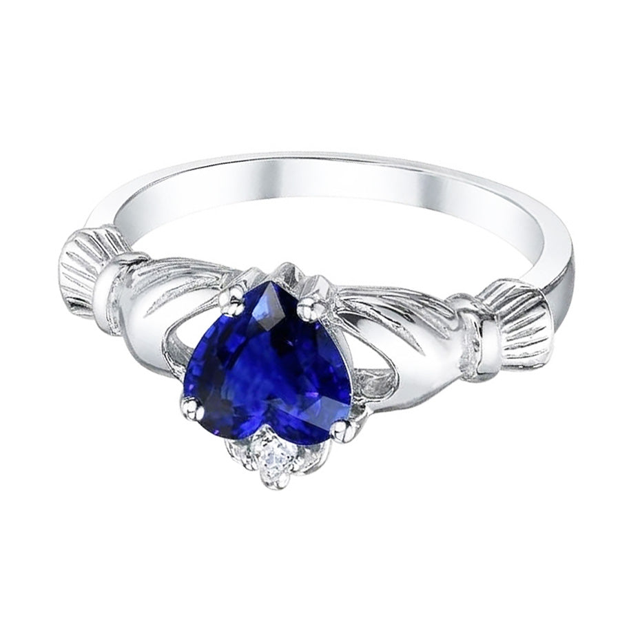 natural round sapphire 2.25ct ring close up detail