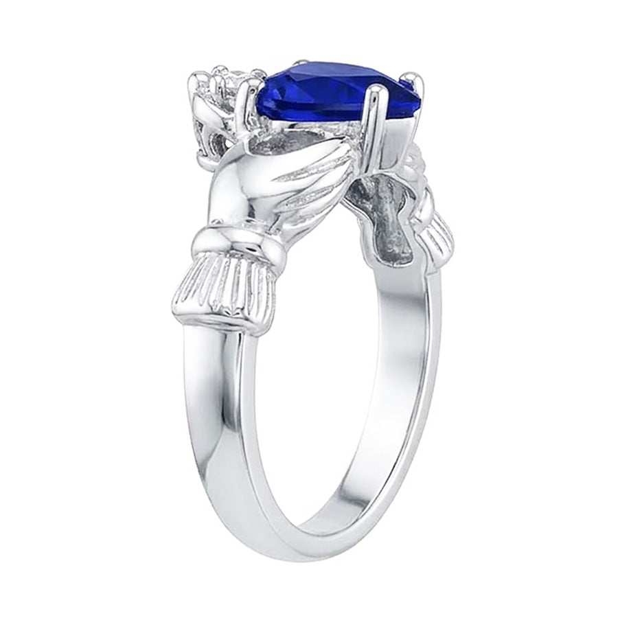 natural round sapphire 2.25ct ring top view