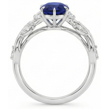 natural pear sapphire 7.25ct ring on white background