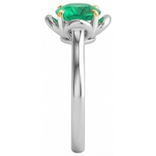 Emerald Gemstone Ring 2-ct Two-Tone 14K Gold – top view