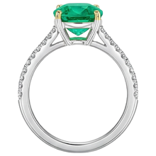 Natural Colombian Emerald Gemstone Ring – back view