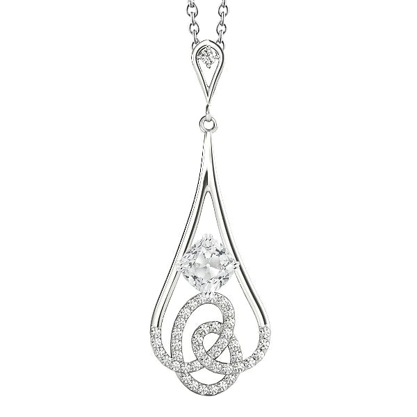 Gold Genuine Diamond Pendant Round & Cushion Old Cut 2 Carats Split Shank