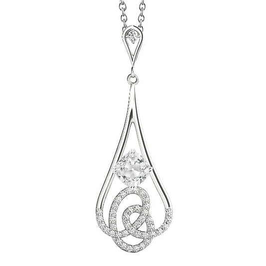 Gold Genuine Diamond Pendant Round & Cushion Old Cut 2 Carats Split Shank