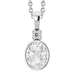 Gold Genuine Natural Earth Mined Diamond Pendant Round & Oval Old Miner Bezel Set 4.50 Carats