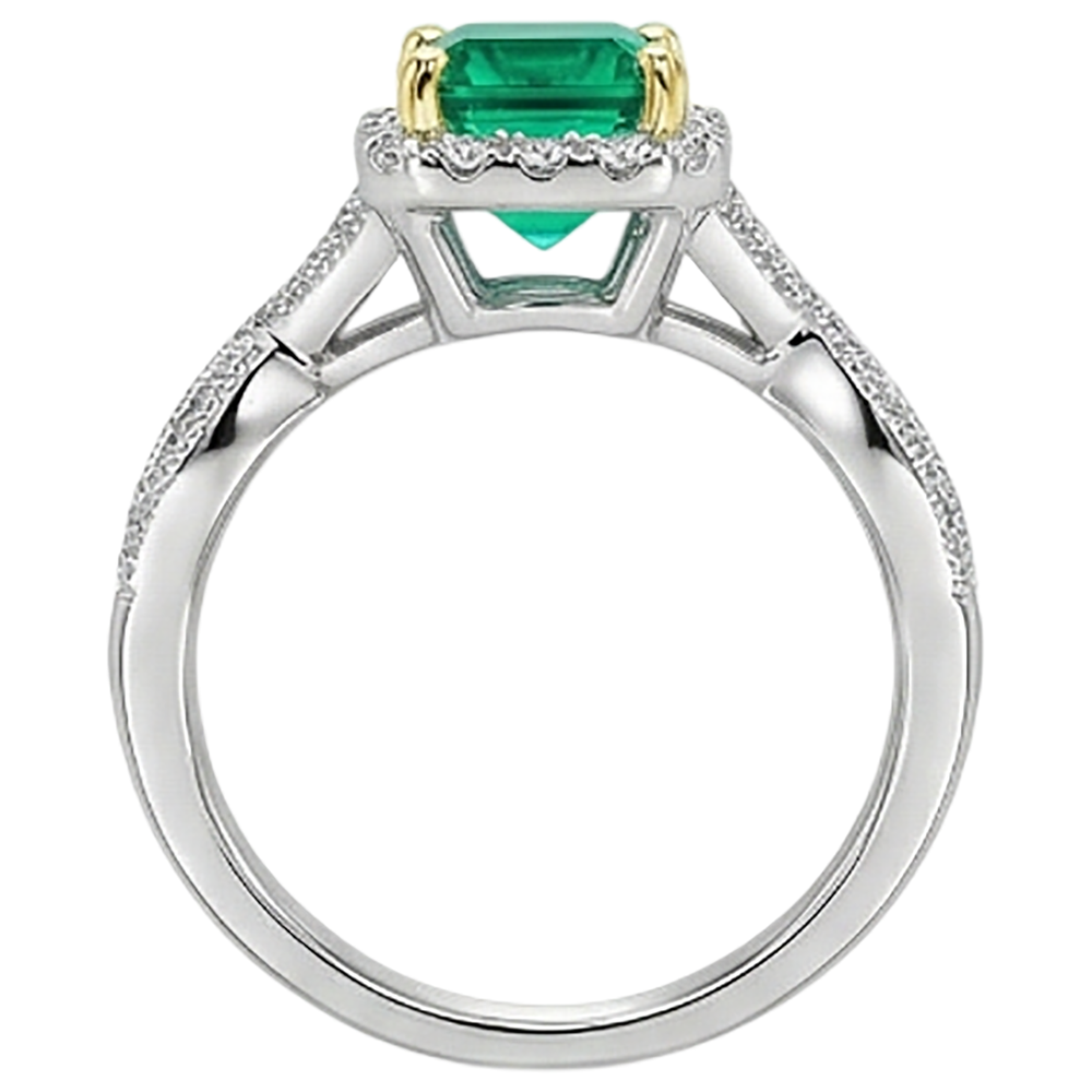 Authentic Emerald Colored Stone Ring – profile view