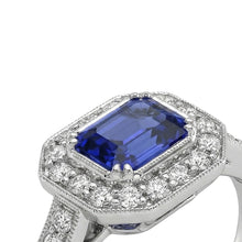 natural emerald sapphire 3.50ct ring top view