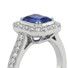 natural emerald sapphire 3.50ct ring profile view