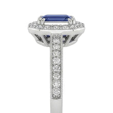 natural emerald sapphire 3.50ct ring on white background