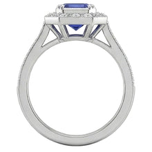 natural emerald sapphire 3.50ct ring with diamond accents