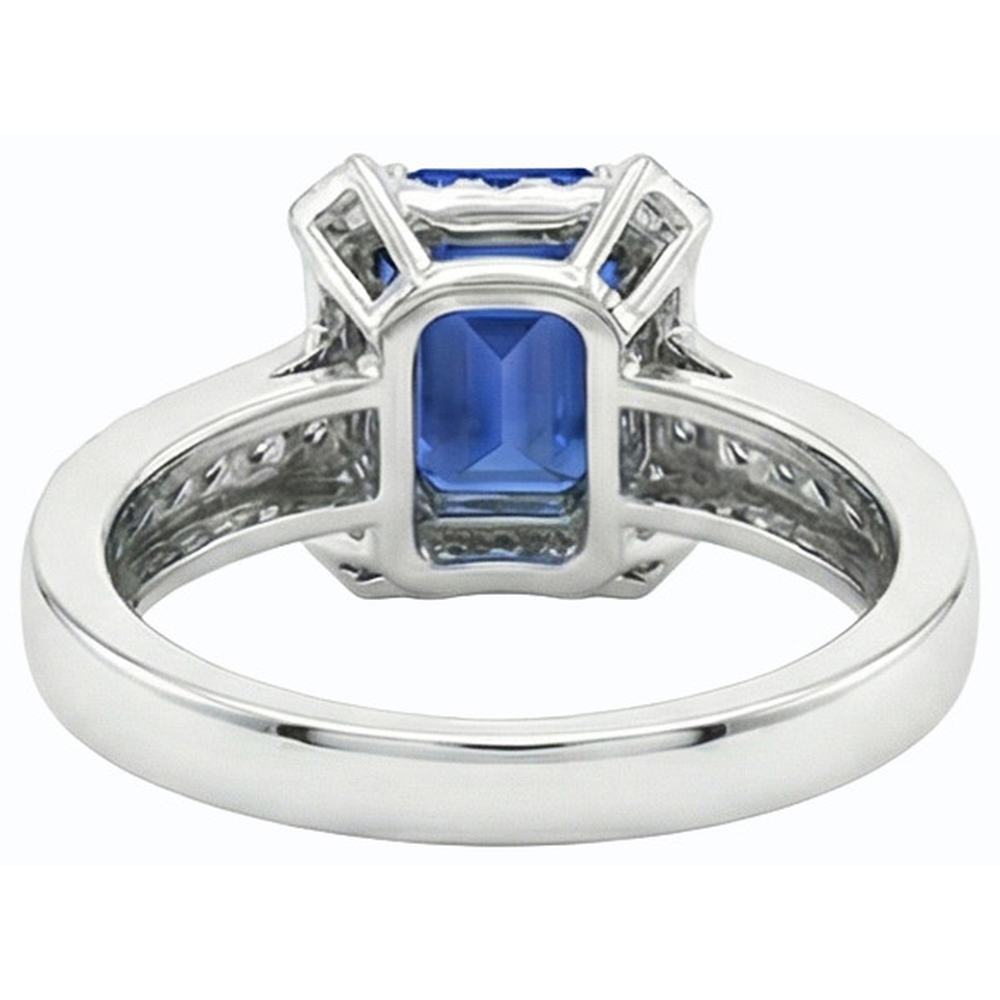 natural emerald sapphire 3.50ct ring close up detail