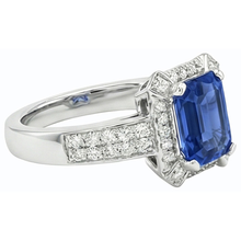 natural emerald sapphire 3.50ct ring profile view