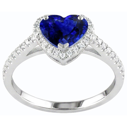 Natural Sapphire Ring 3.50ct - White Gold 14K