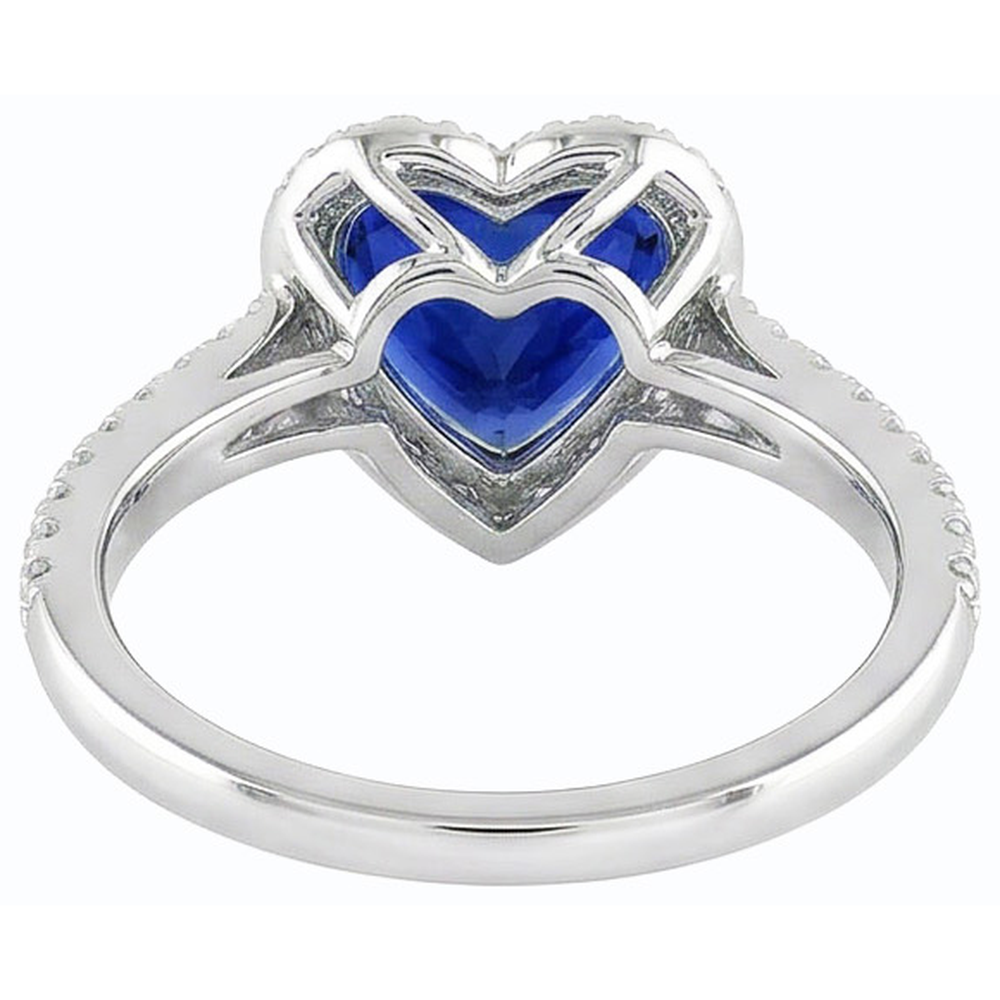 natural round sapphire 3.50ct ring close up detail