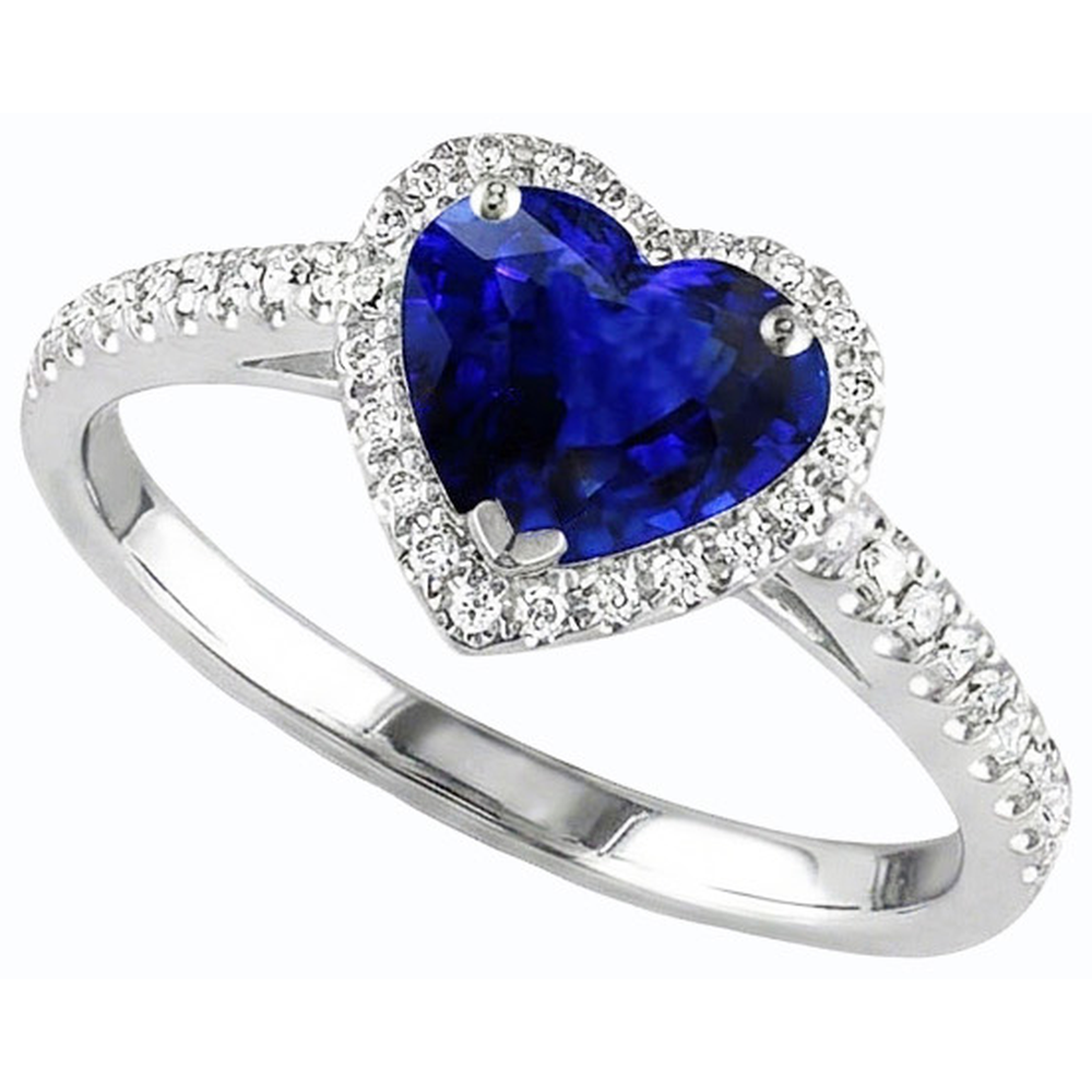 natural round sapphire 3.50ct ring top view