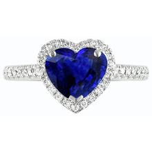 natural round sapphire 3.50ct ring profile view