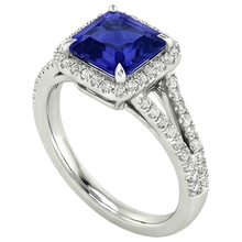 natural round sapphire 3.25ct ring side angle