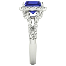 natural round sapphire 3.25ct ring profile view
