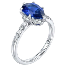 natural round sapphire 3.50ct ring side angle