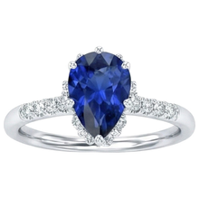 natural round sapphire 3.50ct ring top view