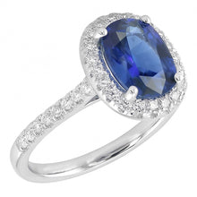 natural round sapphire 3.50ct ring front view