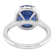 natural round sapphire 3.50ct ring profile view