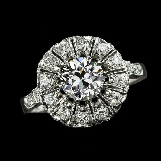 natural round diamond 3.25ct ring front view