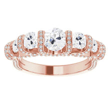 Gold Ladies Wedding Ring Round Old Miner Real Diamond Bar Set 9.50 Carats