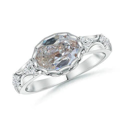 Gold Natural Earth Mined Diamond Jewellery Ovalish Old Miner Ring 2.50 Carats Vintage Style