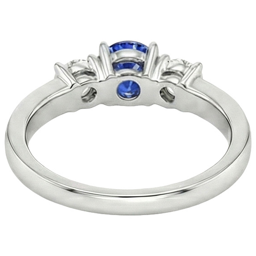 natural round sapphire 2ct ring profile view