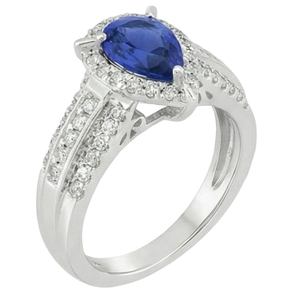 natural round sapphire 5ct ring side angle