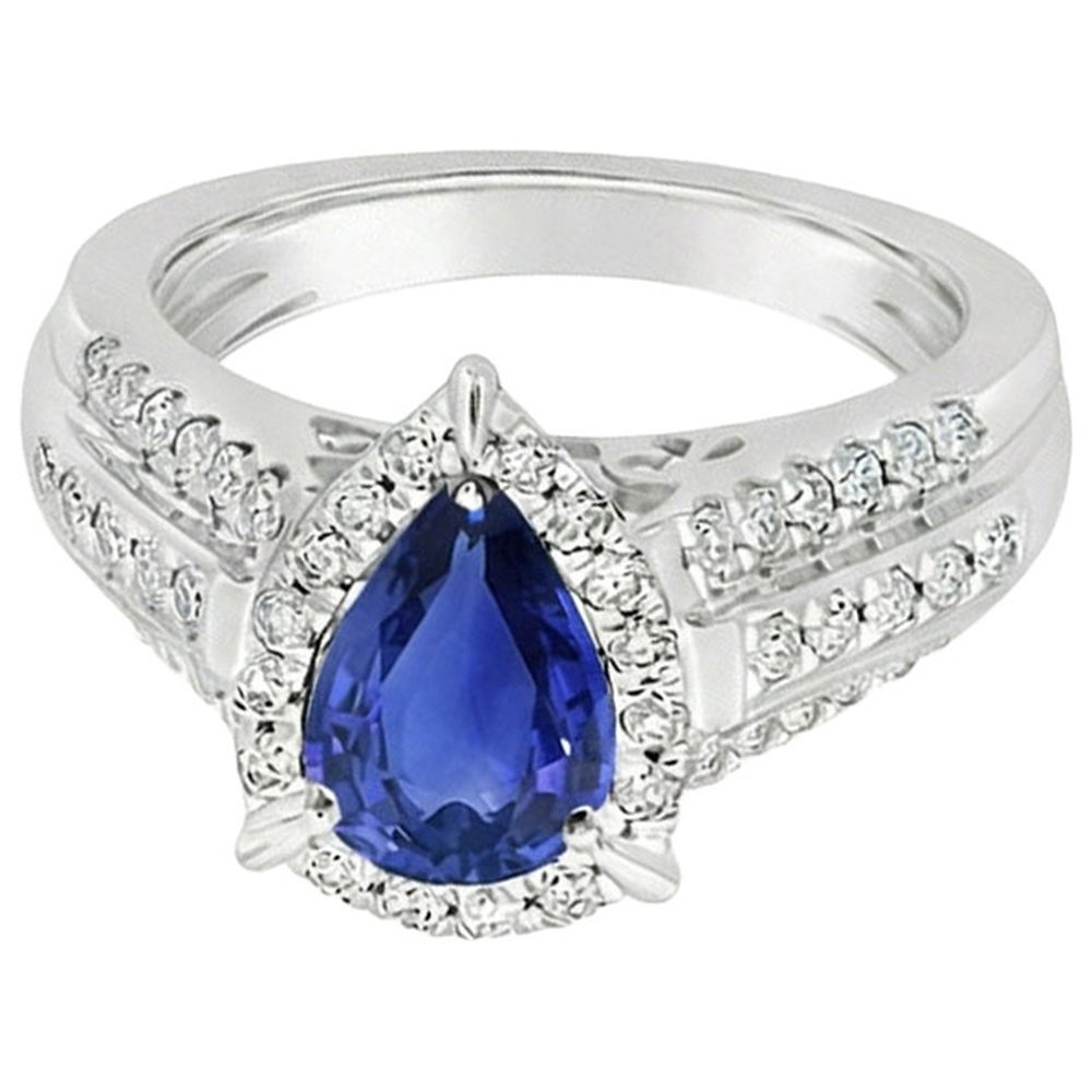 natural round sapphire 5ct ring top view