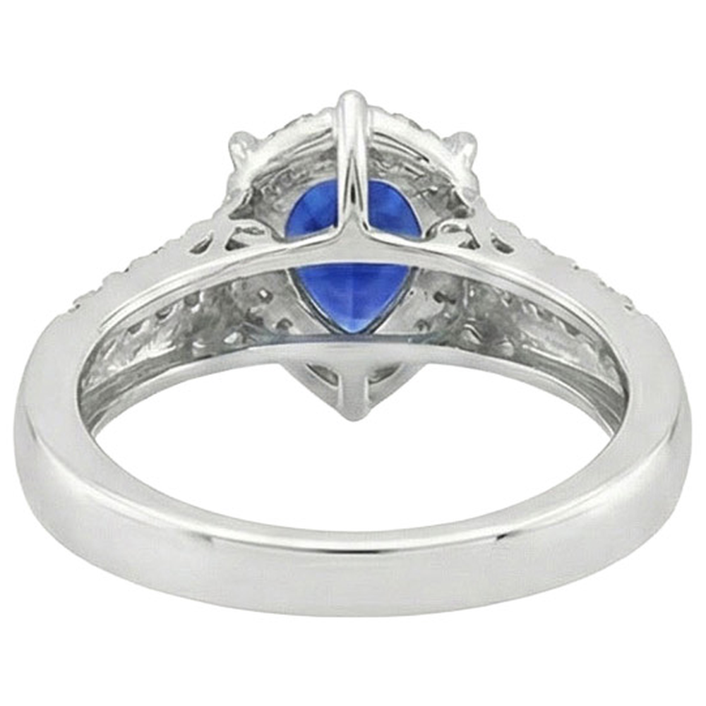 natural round sapphire 5ct ring profile view