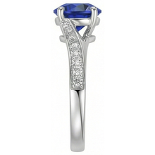 natural round sapphire 3ct ring profile view