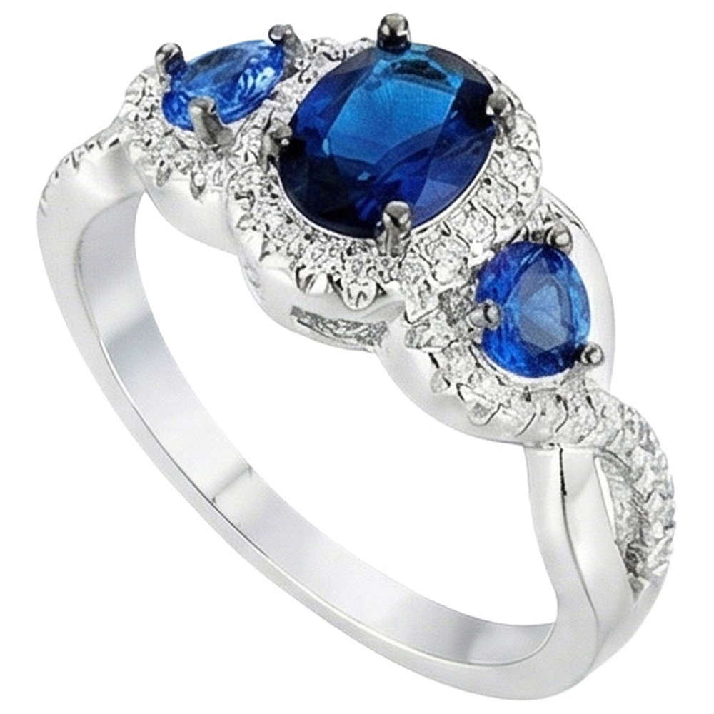 natural round sapphire 5ct ring close up detail