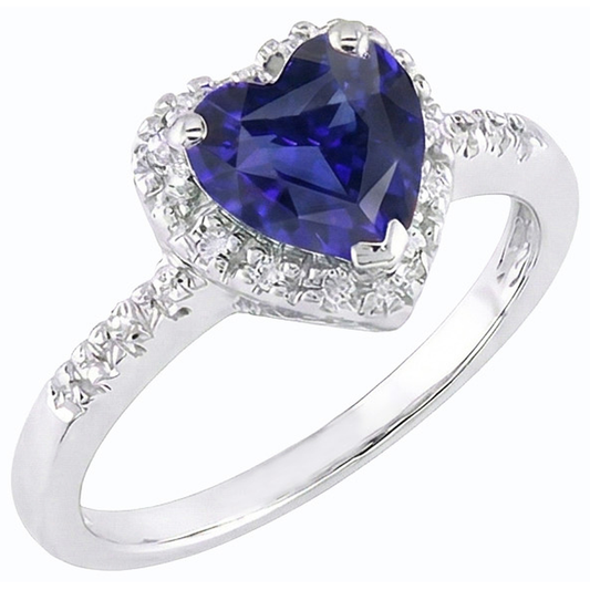 natural round sapphire 3.50ct ring side angle