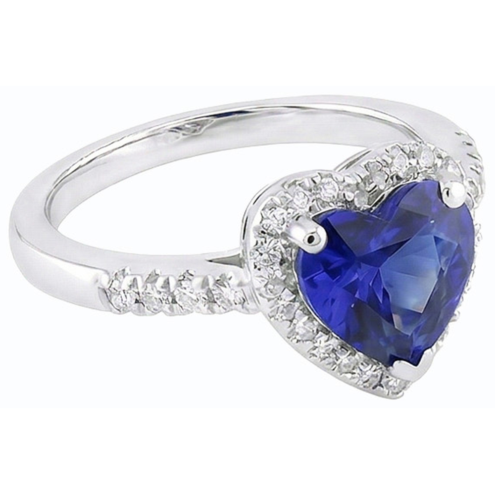 natural round sapphire 3.50ct ring top view