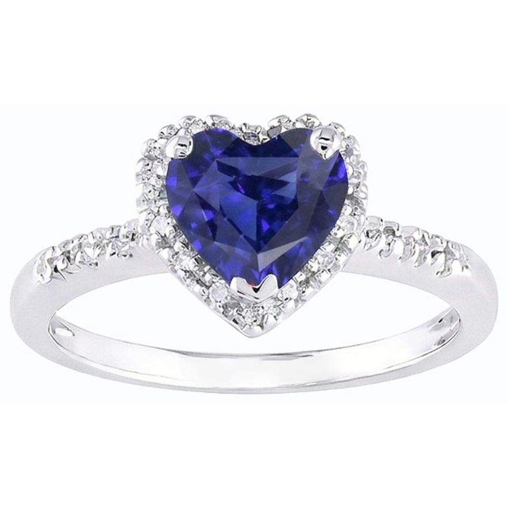 natural round sapphire 3.50ct ring profile view