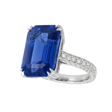 natural emerald sapphire 5ct ring top view