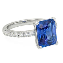 Gold Natural Earth Mined Diamond Ring 3 Carats Prong Set Ceylon Sapphire Gemstone Jewellery