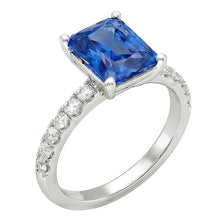 Gold Natural Earth Mined Diamond Ring 3 Carats Prong Set Ceylon Sapphire Gemstone Jewellery