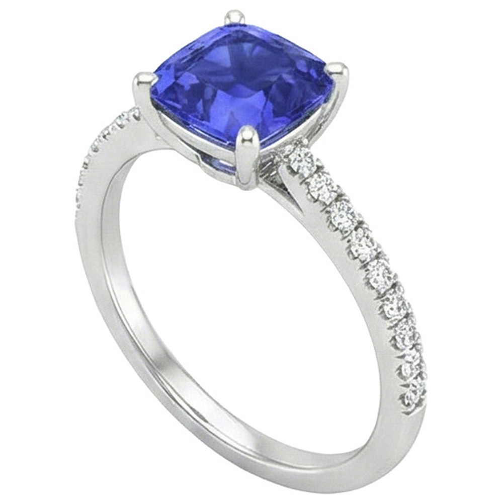 natural round sapphire 3ct ring side angle
