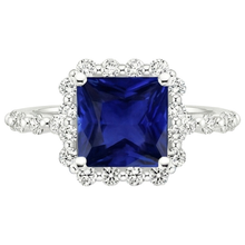 natural round sapphire 6.25ct ring close up detail