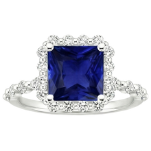 natural round sapphire 6.25ct ring top view