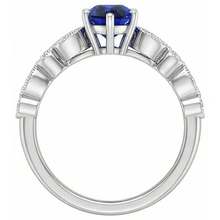 Gold Natural Earth Mined Diamond Ring Pear Antique Style Srilankan Sapphire 2.50 Carats