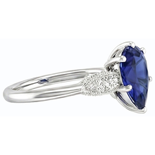 natural round sapphire 3.50ct ring top view