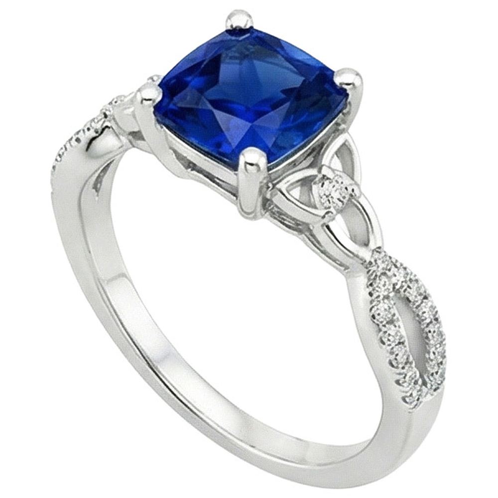 Gold Natural Earth Mined Diamond Ring Sri Lankan Sapphire With Accents 2.75 Carats New