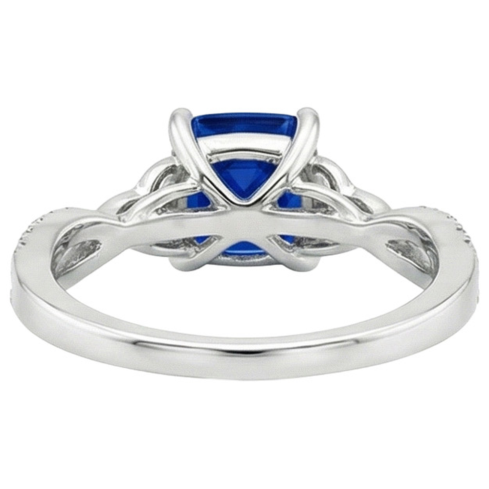Gold Natural Earth Mined Diamond Ring Sri Lankan Sapphire With Accents 2.75 Carats New
