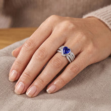 Gold Natural Earth Mined Diamond Sapphire Ring With Jacket 4.50 Carats Bezel & Pave Set