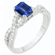Gold Natural Earth Mined Diamond Wedding Ring Emerald Cut Blue Sapphire Gemstone 3 Carats